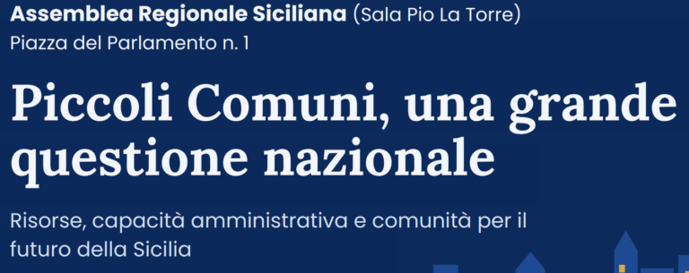 Piccoli comuni, se ne parlerà all’ARS il 20 ottobre