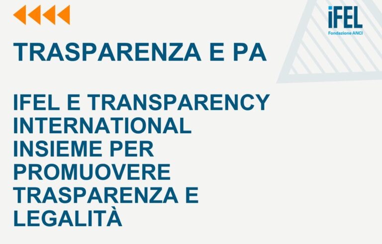 IFEL, protocollo di intesa con Transparency International Italia