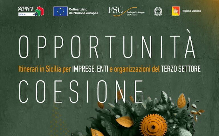 A Trapani il 18 settembre: “Opportunità Coesione: itinerari in Sicilia per imprese, enti ed organizzazioni del Terzo settore”