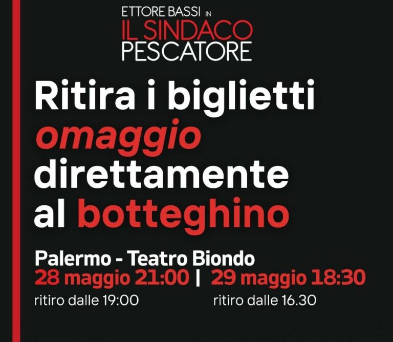 Il Sindaco Pescatore, stasera si replica al Biondo